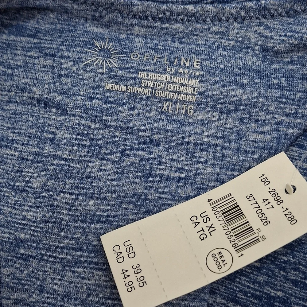 OFFLINE by Aerie The Hugger Racerback Sports Bra Marbled Blue XL